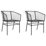 Bol Fauteuils de jardin 2 pcs poly rotin noir
