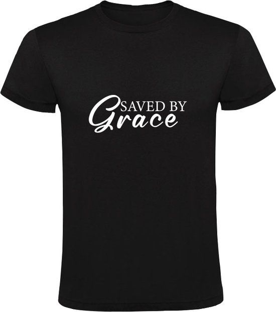 Sol's Saved by grace Heren T-shirt - Zwart - XL - Katoen