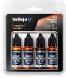Vallejo Hobbyverf Acrylverf - 77260 True Metallic Metal - Gesmeden Rood - Acryl Set 4x Verf set - 4x 18 ml
