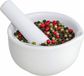 Gerimport Vijzel met stamper - wit - porselein - D9 cm
