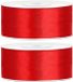 Partydeco Cadeaulint - 2x - Lichtrood - 2,5 cm x 25 meter - Satijn