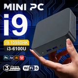 NONE Windows 11 Mini PC Intel Core i9-10980HK/8950HK/i3-6100U 16GB RAM 1/2TB SSD PC Gamer Dual WIFI6 BT5.2 4K HD Mini Gaming PC Desktop