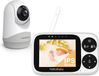 HelloBaby Babyfoon met camera, 3,2-inch IPS-scherm, nachtzicht, babyfoon zonder Wi-Fi, met pan- en kantelfunctie en zoom, temperatuurregeling, en tweewegs audio