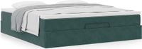 Maison Exclusive - Cadre de lit ottoman en velours vert foncé 160x200cm