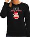 Bellatio Decorations foute kersttrui/sweater dames - Kerstman - zwart - Merry Christmas M