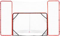 VEVOR Hockeydoel Straathockeydoel Hockey Straathockey met Achterstop en Doelen, 310x64x183cm, Wit/Rood, Training