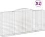 vidaXL Gabions - 2 pièces - voûté - 400x50x180/200 cm - fer