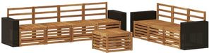 vidaXL - Salon d'angle - 4 places assises - Acacia massif - Naturel