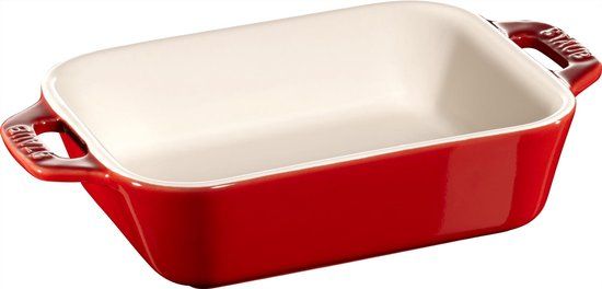 Demeyere Staub CÉramique Staub Gratineerschaal - Rechthoekig - 14 x 11 cm - Kersenrood