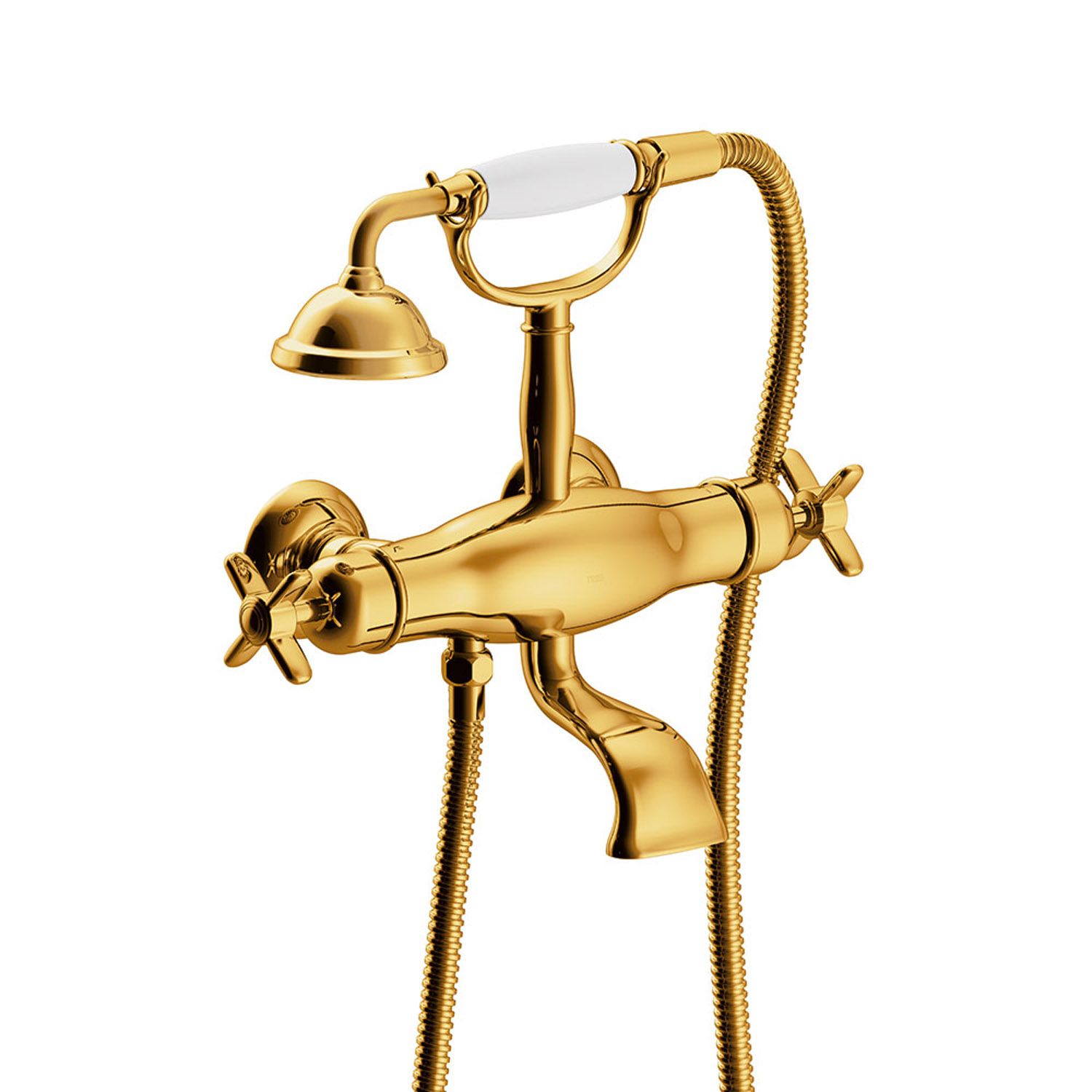 Tres Clasic Thermostatische Badkraan met Handdouche en Houder - Goud
