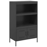 vidaXL Hoge kast 68x39x113 cm staal zwart