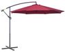 StarTech Bol Tuinparasol - Markiesparasol, 3 x 2,5 meter - Kantelbare arm - Met handkurbel - Zijpaal - Donkerrood