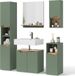 Vicco Ensemble de salle de bain Marelle vert/chêne artisanal 5 pièces