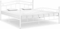 vidaXL Bedframe - metaal - wit - 160x200 cm
