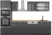 Vicco R-Line Complete keukeneenheid – 300 cm met hoge kast, zonder werkblad Antraciet hoogglans/antraciet