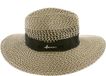 Herman MAYA chapeau de plage, papier chiné, large bord avec ruban, protection UV UPF30, taille M, Noir