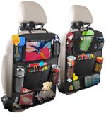 Auto-organizer, Lrocotanc Auto Rugleuningbeschermer en Organizer - 2-pack Autostoel Organizer 600D Oxford Stof Waterdicht Geschikt voor het opbergen van Speelgoed Snacks Bekers in de Auto (Zwart)