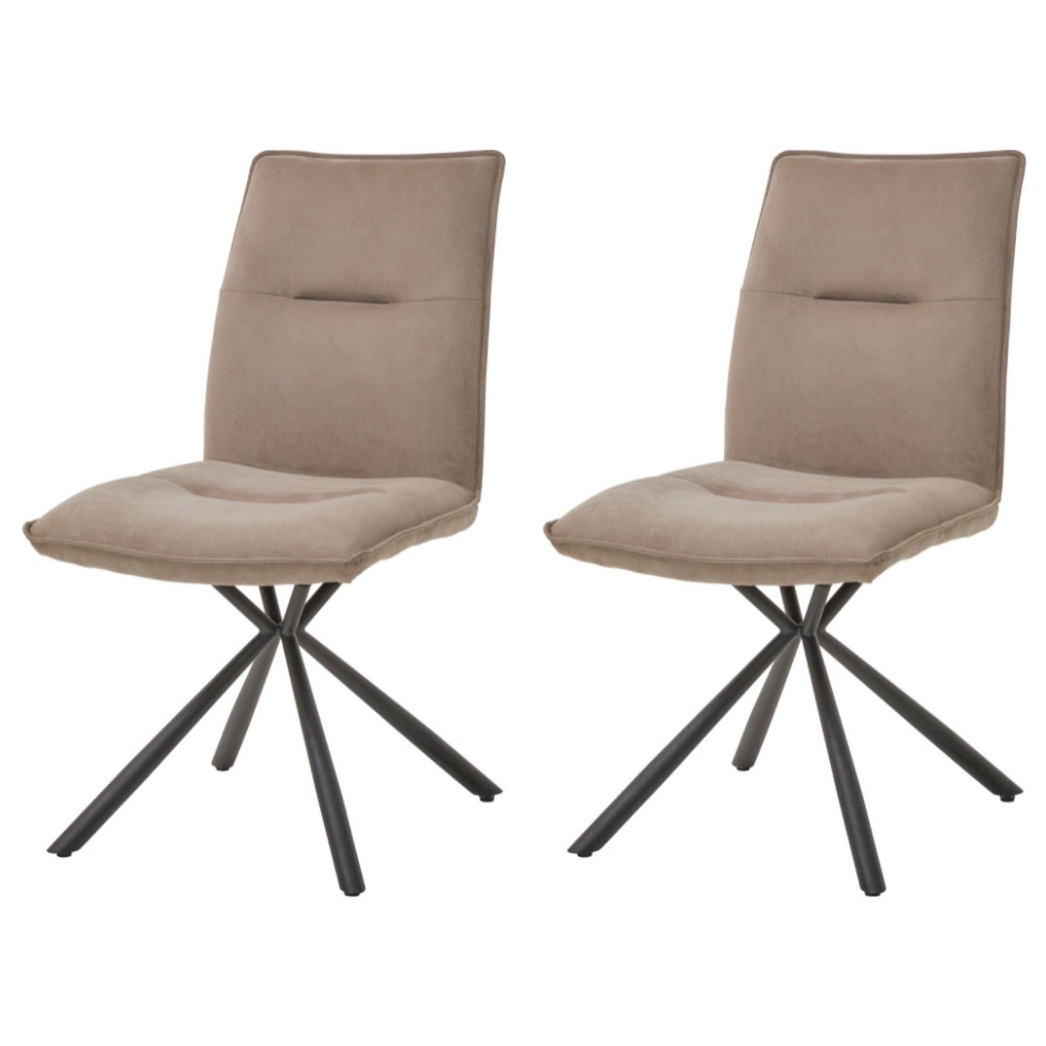 WAYS. stoffen eetkamerstoelen - bruin - modern design - 2 stuks