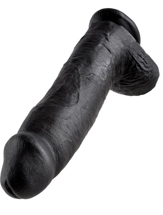 King Cock 12 Inch With Balls Black - 0603912350326