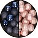 Merkloos / Sans marque Kerstballen 36x stuks - 3 en 4 cm - donkerblauw en lichtroze - kunststof