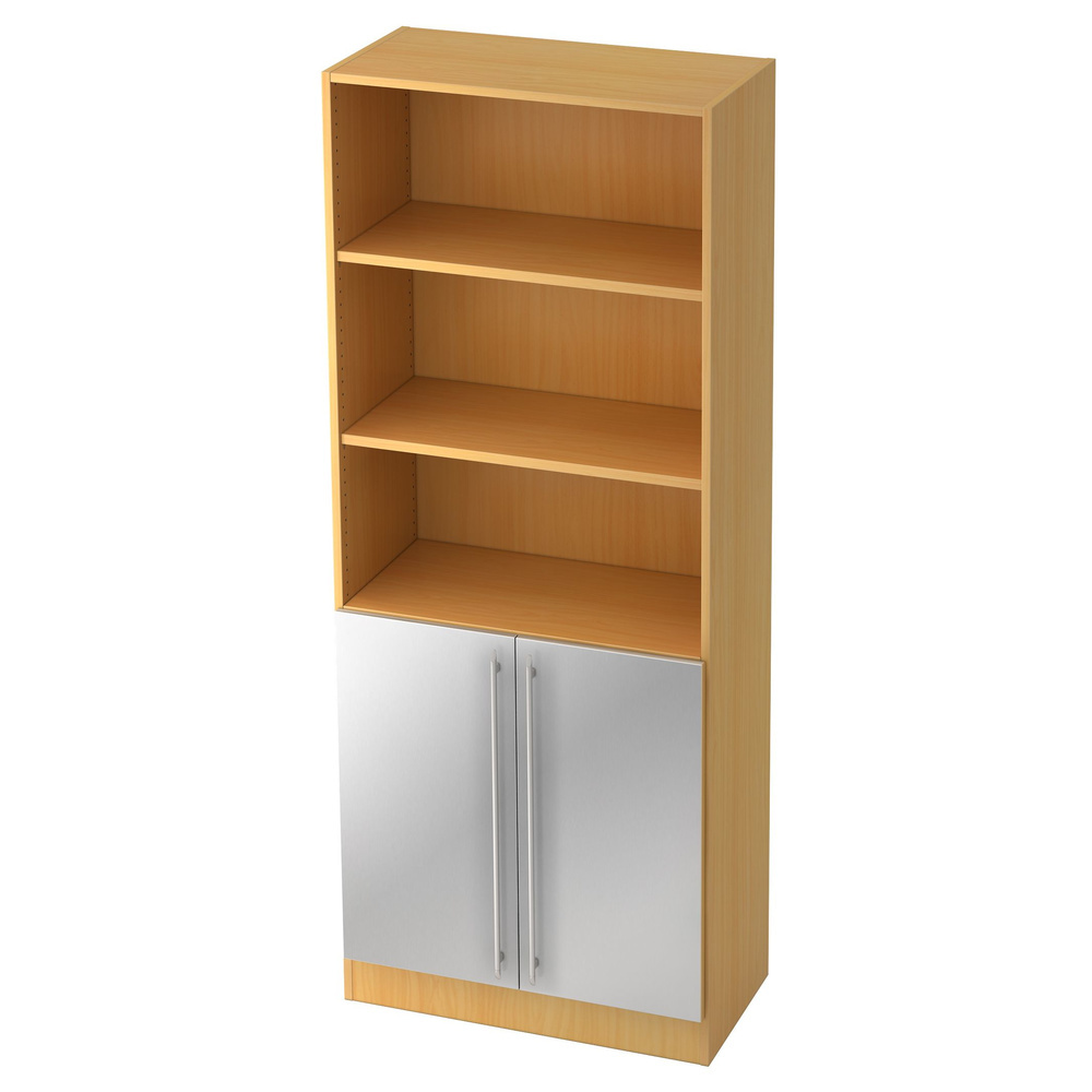 hjh OFFICE PRO Wandkast | Beuken/Zilver | 80 x 42 x 200,4 cm | Signa G 7700 RE