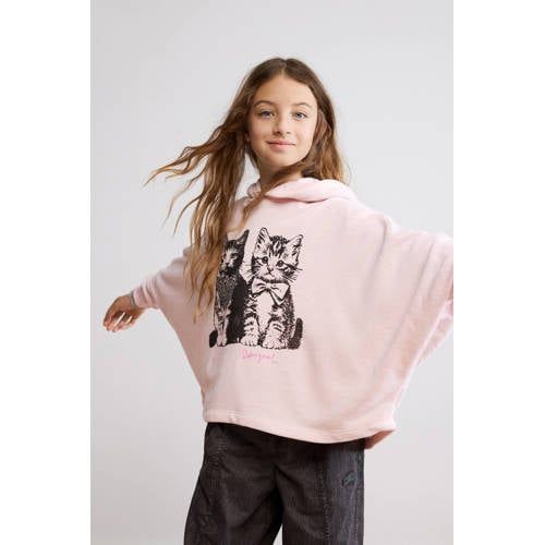 Desigual hoodie met print - lichtroze
