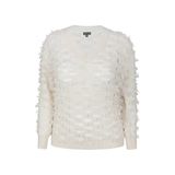 Exxcellent zandkleurige semi-transparante trui Plus Size met wol