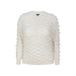 Exxcellent zandkleurige semi-transparante trui Plus Size met wol