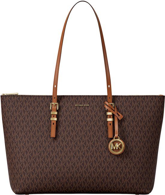 Michael Kors Quinn Large Shopper - Dames - Leer - Bruin/AcGoudn
