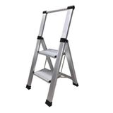 Homelux 710030 huisladder, plat, aluminium, 2 treden