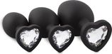 EasyToys EQOM Purchasing B.V. Siliconen Buttplug Set Met Diamantjes - Hart