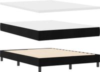 vidaXL Boxspring Bed met Hoofdeinde Zwart 140 x 200 cm Fluweel