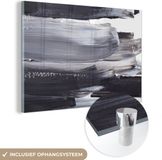 MuchoWow® Glass Painting 180x120 cm - Acrylic Glass Painting - Paint - Black - Design - Photo on Glass - Paintings