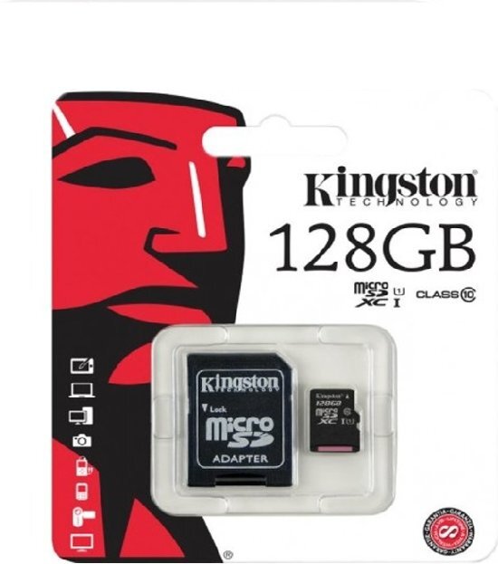 Kingston Het Origineel 128GB Micro SDHC Class 10 UHS-I 45R FlashCard Single Pack w/o Adapter