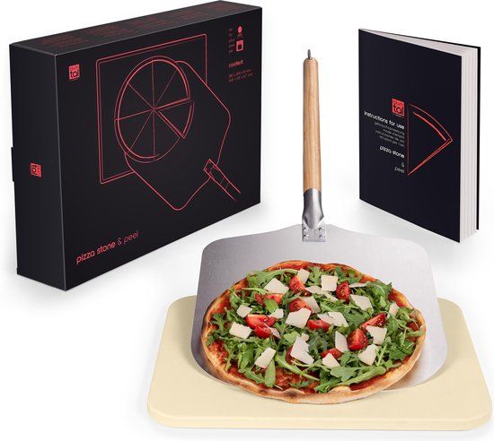 Blumtal Pizzasteen met XL Pizza Schep - Cordieriet Pizza Stone