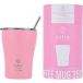 Estia Home Art Roze Isolerende Koffiebeker met Rietje - 500ml - RVS