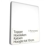 Romanette Topper Hoeslaken Wit (Katoen) - 200 x 220 cm