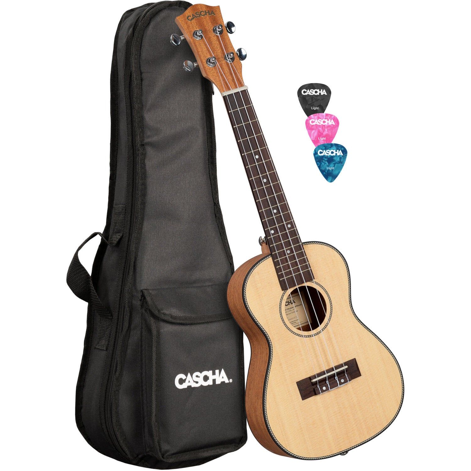 Cascha HH 2151L Linkshandige Solid Top Concert Ukelele Set