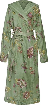 Badjas Pip Studio Secret Garden - Green - Unisex - XL - Met capuchon