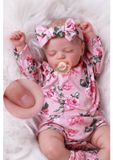 Merkloos Reborn babypop 20 inch - Slapend pasgeboren meisje - Zacht stoffen lichaam met accessoires
