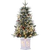 GarveeMore Künstlicher Weihnachtsbaum 90 cm mit LED-Beleuchtung & roten Beeren
