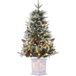 GarveeMore Künstlicher Weihnachtsbaum 90 cm mit LED-Beleuchtung & roten Beeren