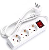BES LED Stekkerdoos met Schakelaar - 3 Stopcontacten - 1.5 Meter - Wit