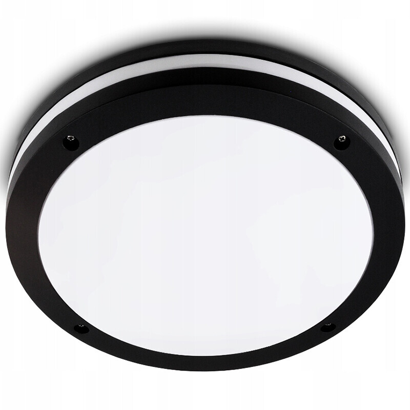 BES LED LED Plafondlamp - Badkamerlamp - Prixa Pauly - Opbouw - Rond - E27 Fitting - Mat Zwart