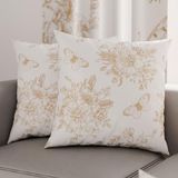 PETTI Artigiani Italiani - 1 paar kussenslopen 60 x 60 cm van microvezel, decoratief kussen voor slaapkamer, bank, woonkamer, set van 2 kussenslopen, kussensloop Botanic 03 taupe, 100% Made in Italy