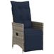 vidaXL Fauteuil de jardin réglable avec coussins poly rotin gris