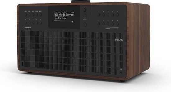 Revo SuperCD - Walnut/Black | CD Player - DAB Radio - Internet Radio - Bluetooth