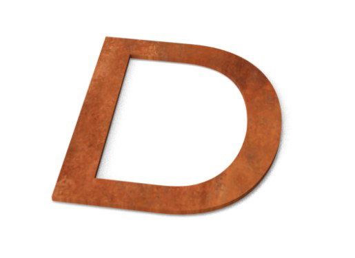Merkloos Geroba Letter D Model: Huisletter Cortenstaal