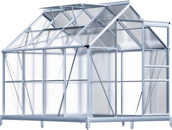 Gardebruk Tuinkas - Aluminium 4.8m² - 250x190x195cm - Zilver