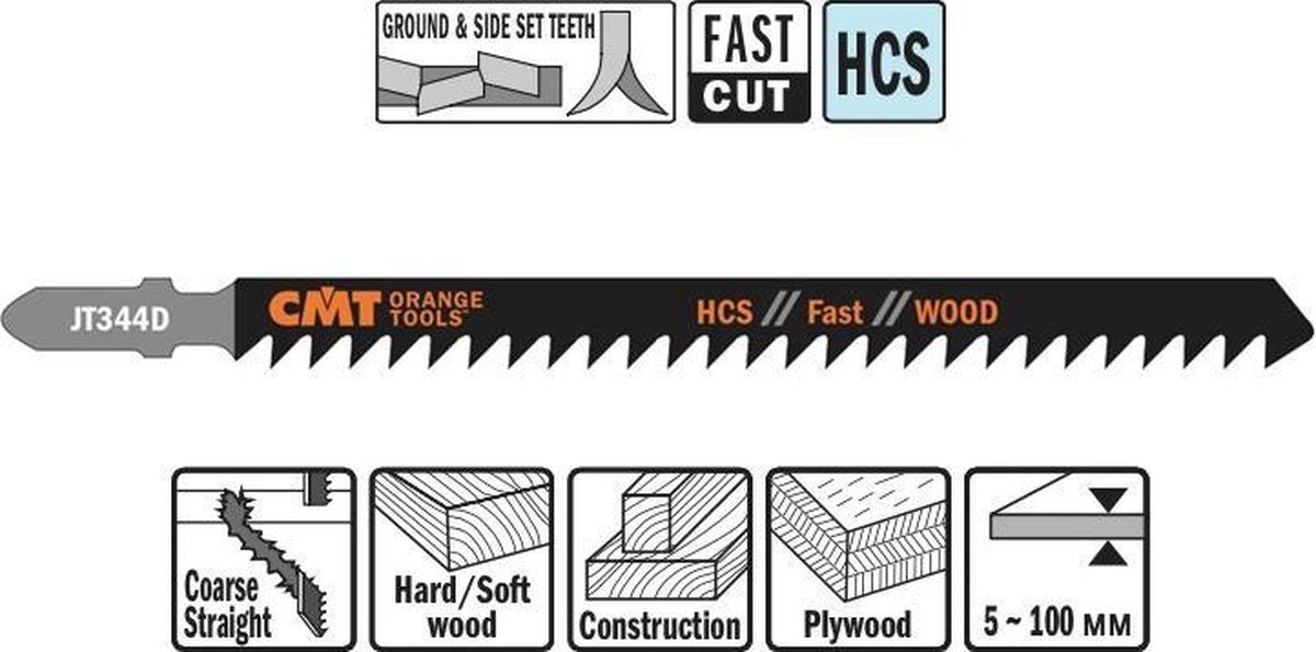 CMT Decoupeerzaag HCS 110 x 132 mm. 6tpi (fast,wood)
